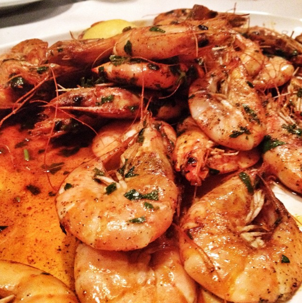 Organic sauce on shrimp