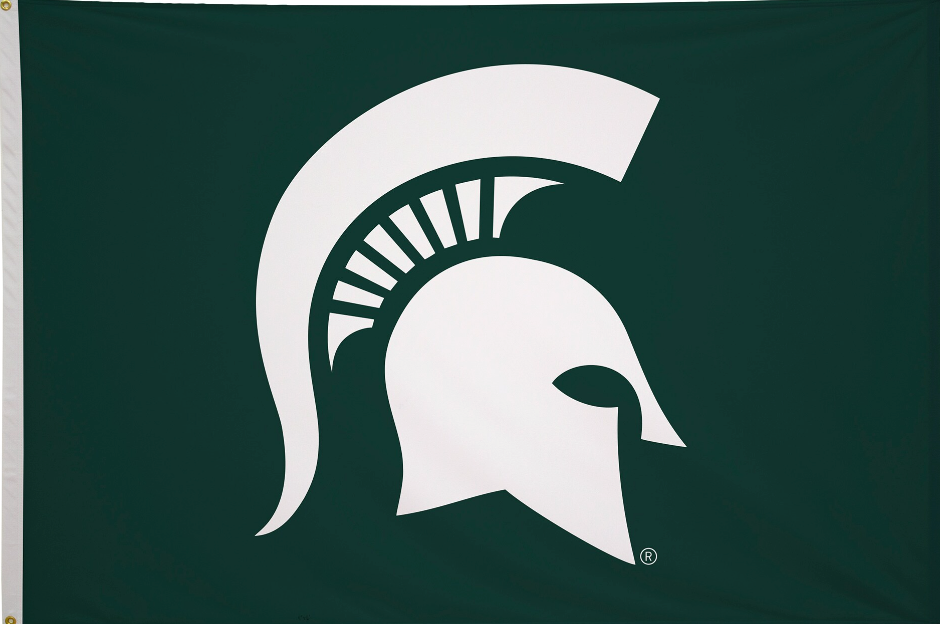 Michigan State University (MSU) Sparty Head Flag