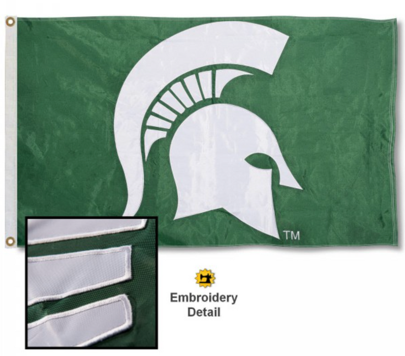 Michigan State University (MSU) Sparty Head Flag