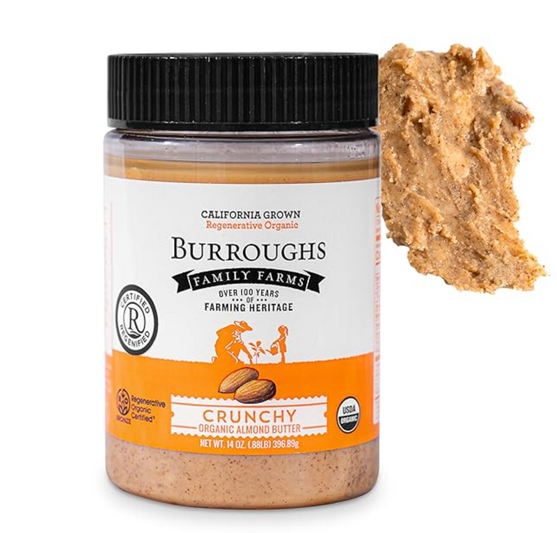 Regenerative Organic Crunchy Almond Butter by Burroughs Family Farms