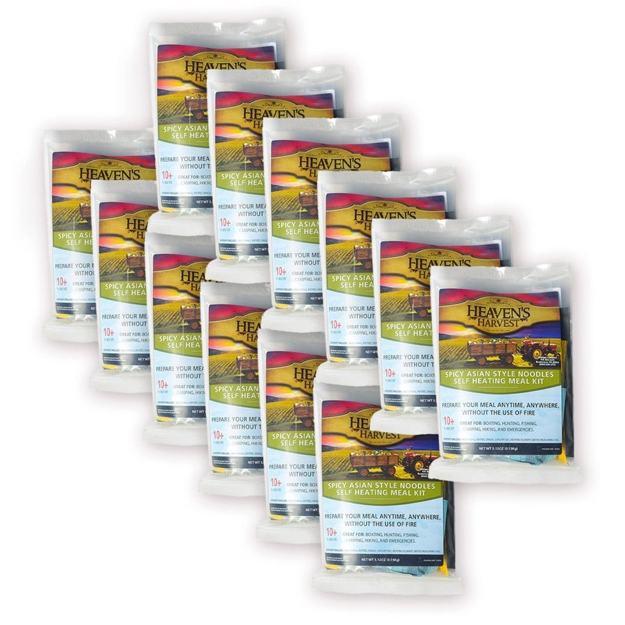 Twelve Spicy Asian Style Noodles self-heating meal kits