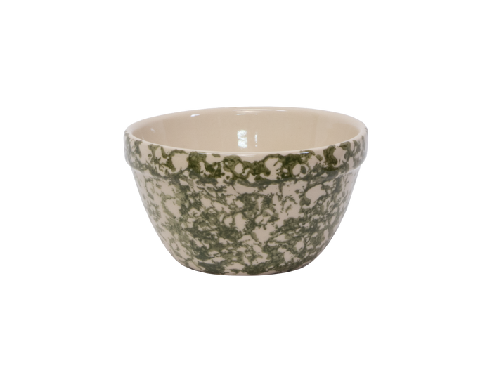 6-Inch Stoneware Shoulder Bowl - Green Sponge