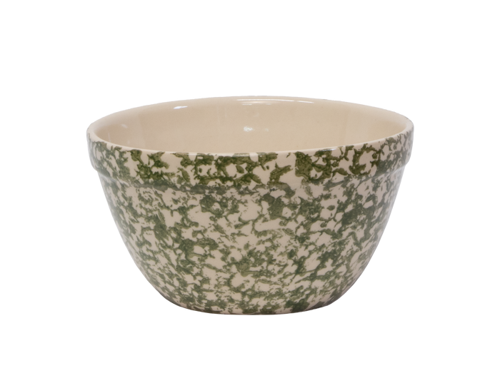 8-Inch Stoneware Shoulder Bowl - Green Sponge