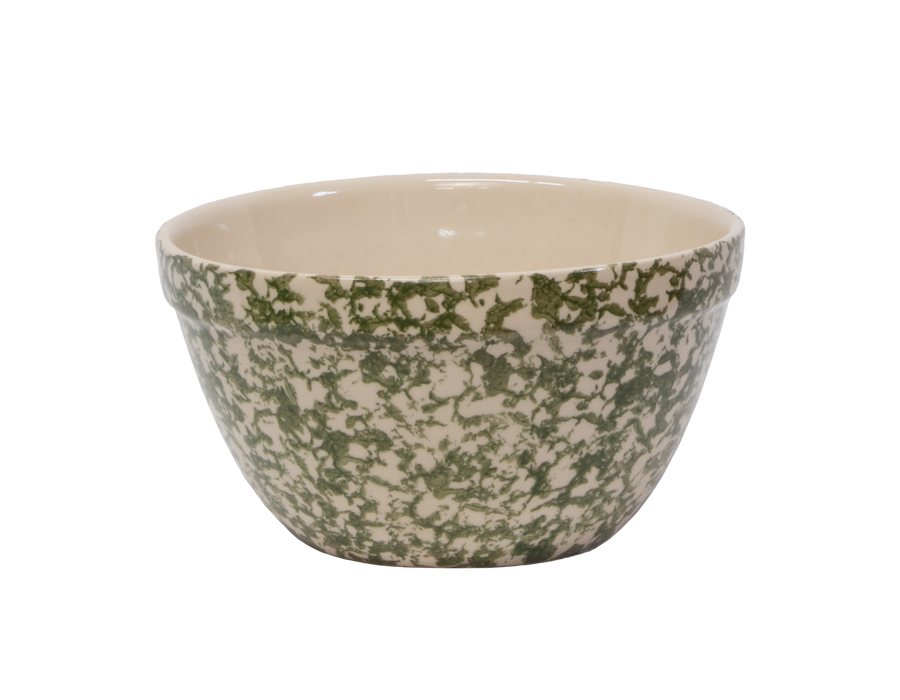 8-Inch Stoneware Shoulder Bowl - Green Sponge