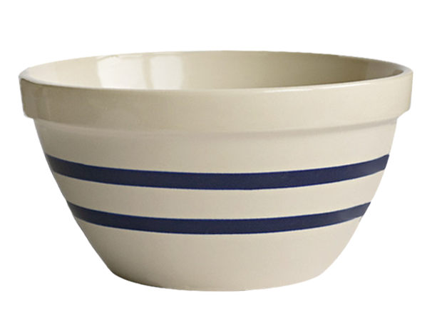 10-Inch Stoneware Shoulder Bowl - Blue Stripe