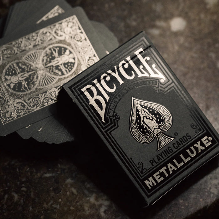Bicycle Black and Silver Metalluxe Playing Cards – Premium Foil Edition