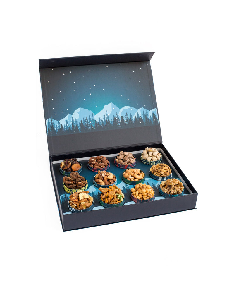 12 Days of Gourmet Nuts - Premium Winter Wonderland Nut Gift Selection for Holiday Gifting by DM Snacks