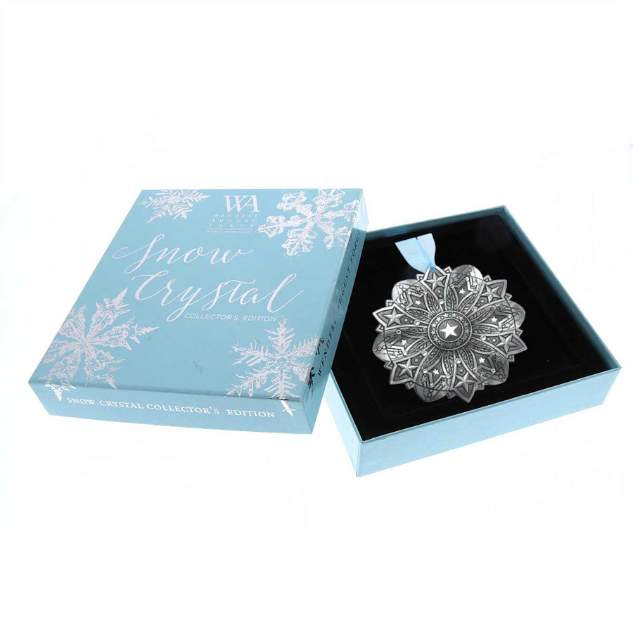 Gift packaging display for Star Spangled Snow Crystal 2026 Ornament