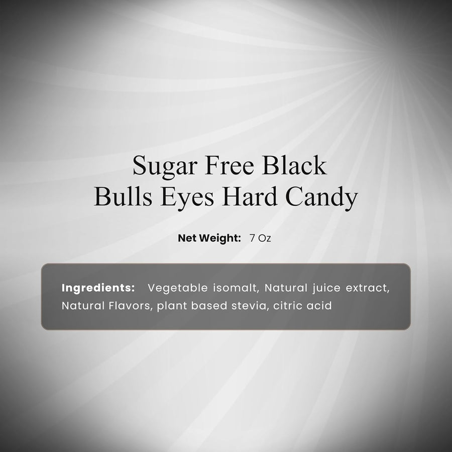 Andy Anand Sugar-Free Black Bulls Eyes Mint Hard Candy, 25 pc – Classic British Sweet, Keto & Diabetic-Friendly Gourmet Snack Gift Box