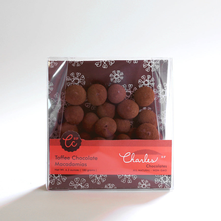 Toffee Chocolate Macadamias in their earlier labeled package