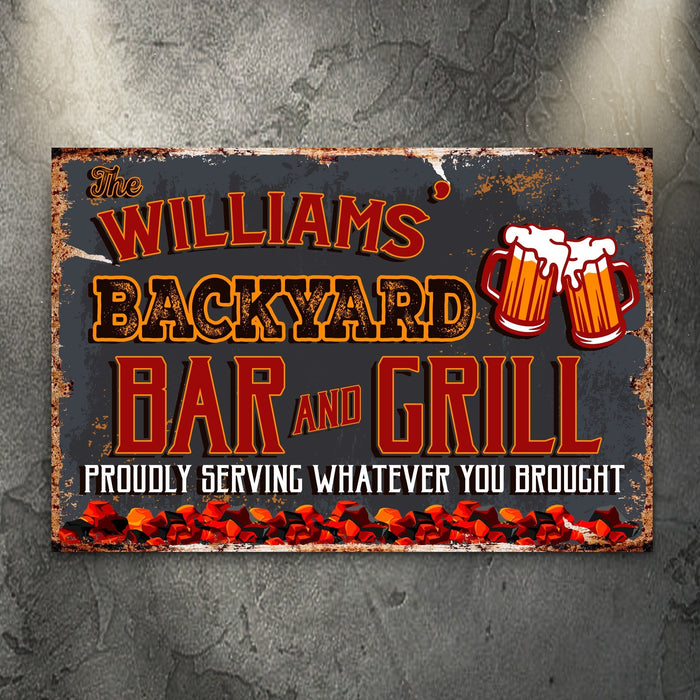 Backyard Bar And Grill Sign Vii