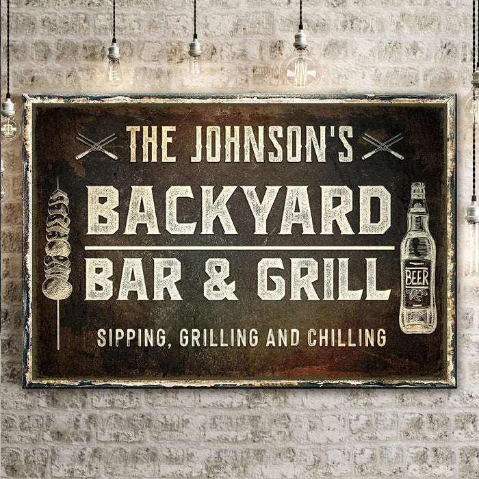 Backyard Bar And Grill Sign