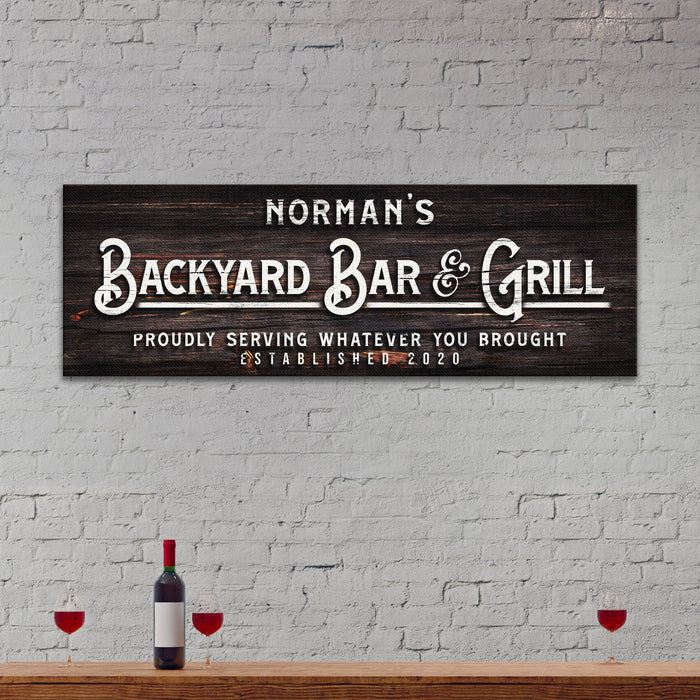 Backyard Bar And Grill Sign Ii