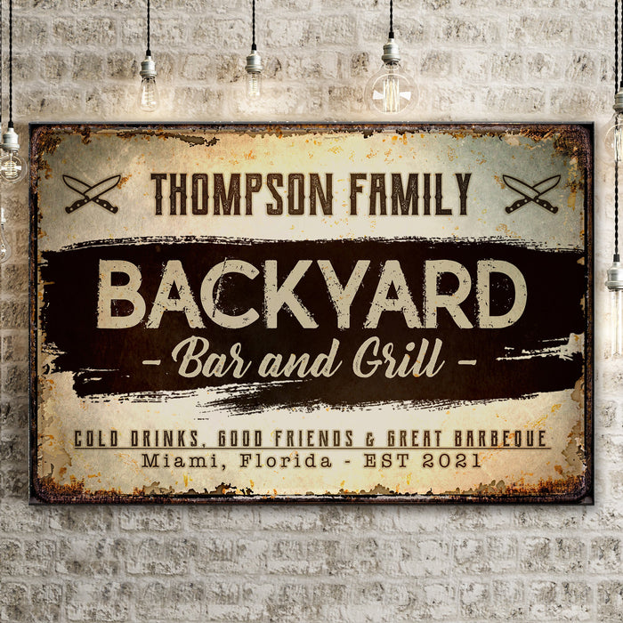 Backyard Bar And Grill Sign Viii
