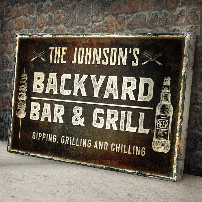 Backyard Bar And Grill Sign