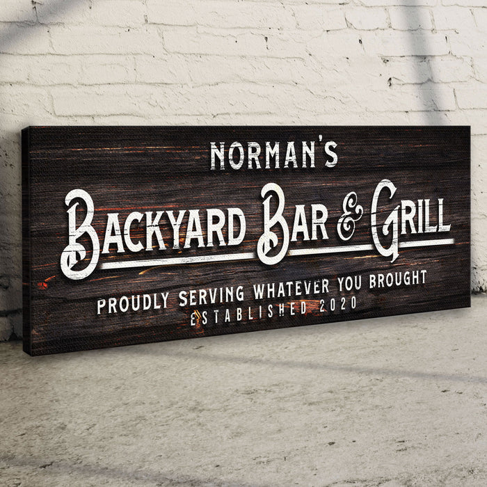 Backyard Bar And Grill Sign Ii