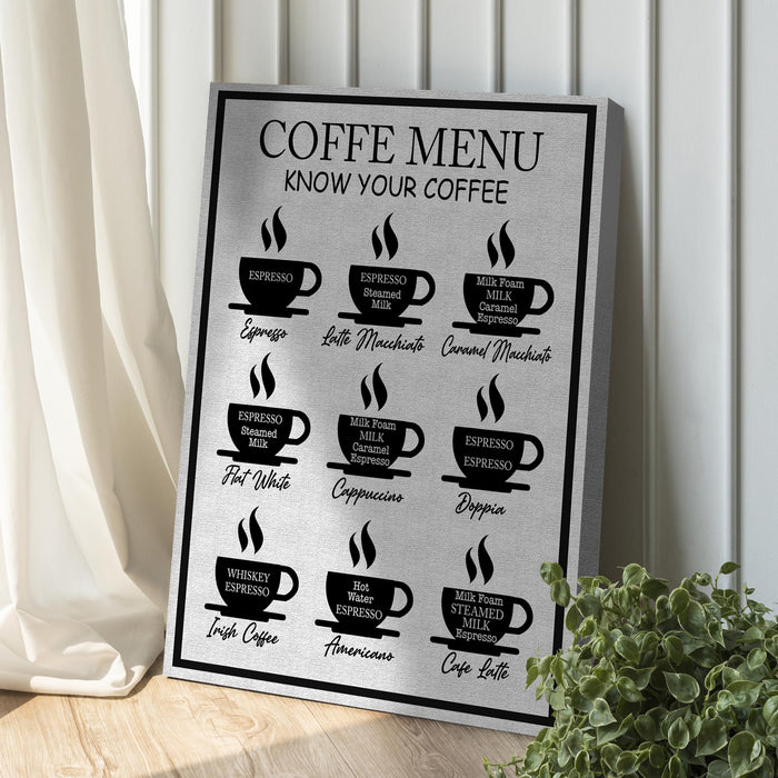 Coffee Menu Know Your Coffee Sign Ii