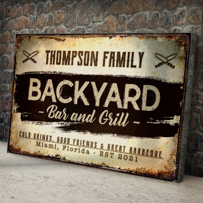 Backyard Bar And Grill Sign Viii