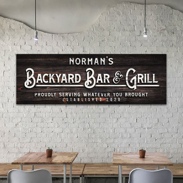 Backyard Bar And Grill Sign Ii