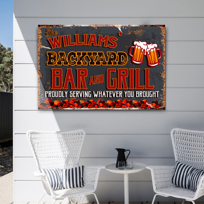 Backyard Bar And Grill Sign Vii