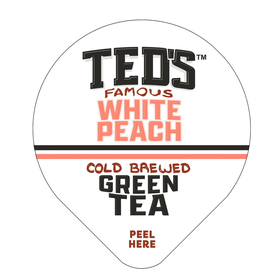 Ted’s White Peach tea pod lid