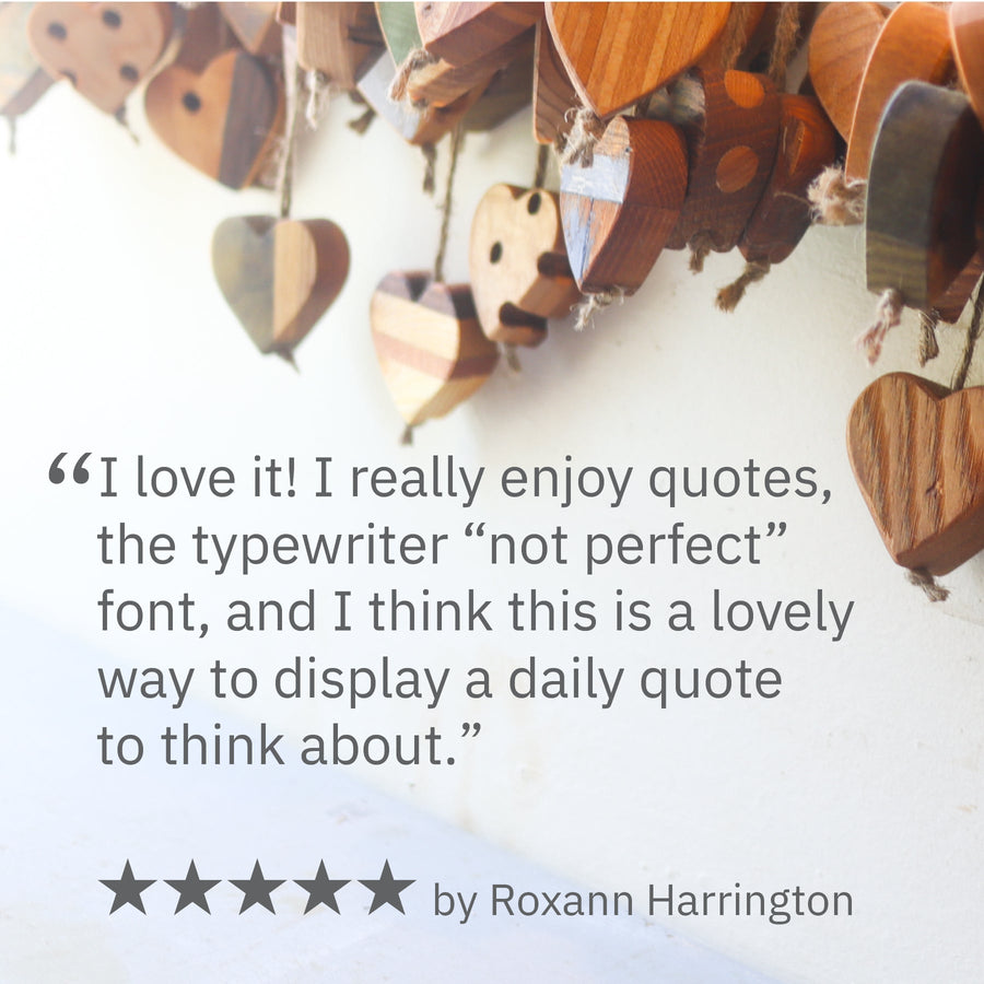 Customer review graphic about the imperfect quote card set.