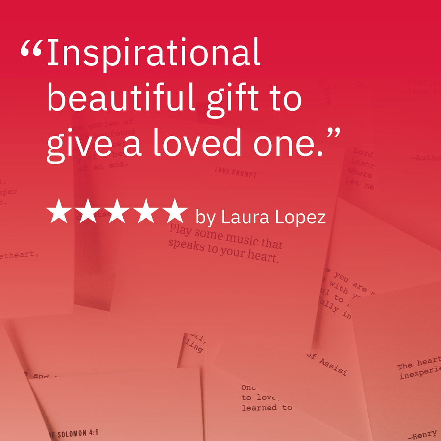 Customer review graphic about the 365 Love Notes gift set.