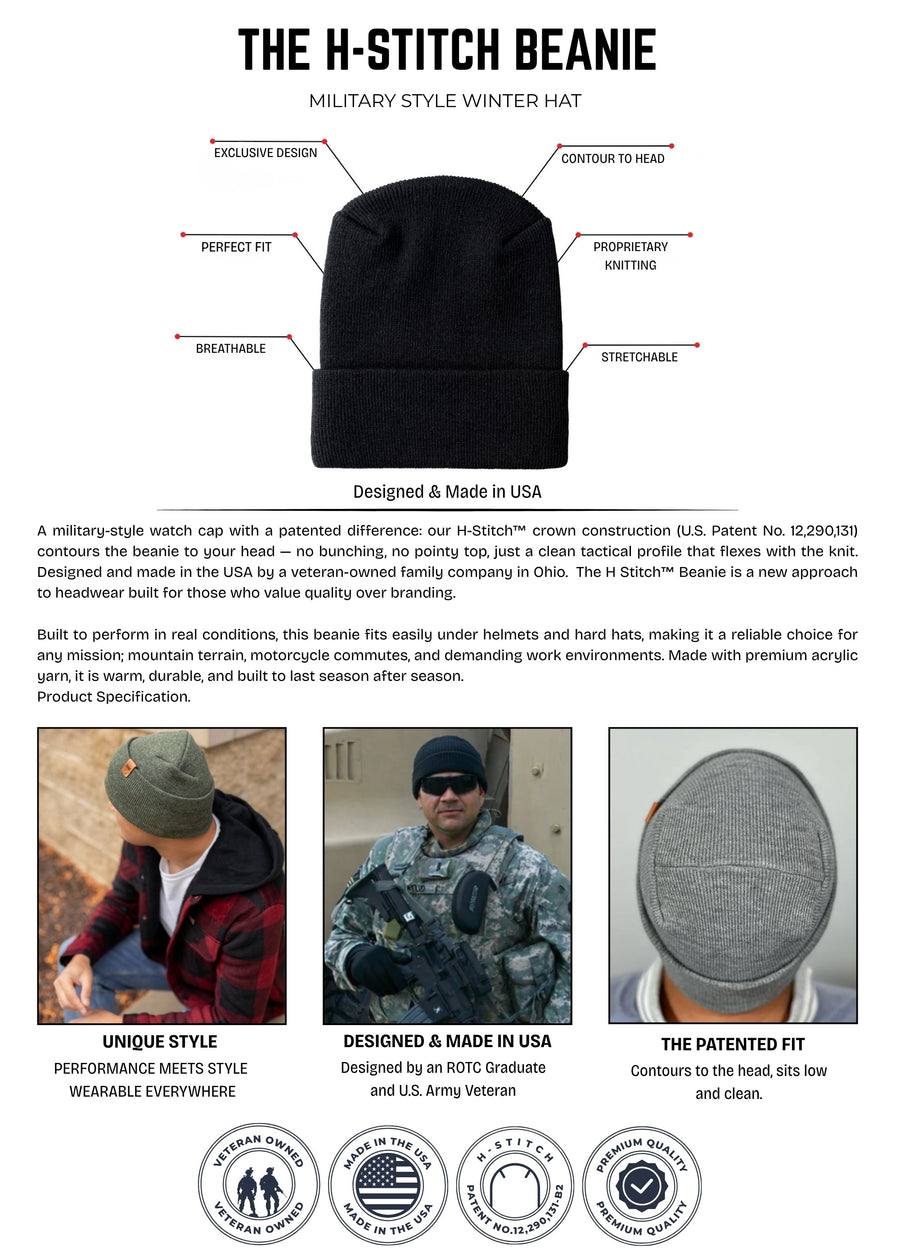 H-Stitch Beanie | Military-Style Watch Cap Made in USA | Haakwear