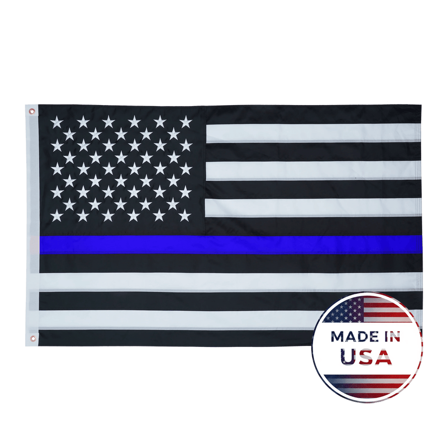 Thin Blue Line American Flag shown flat
