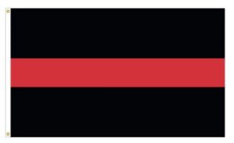 American made Thin Red Line firefighter flag in heavyweight nylon