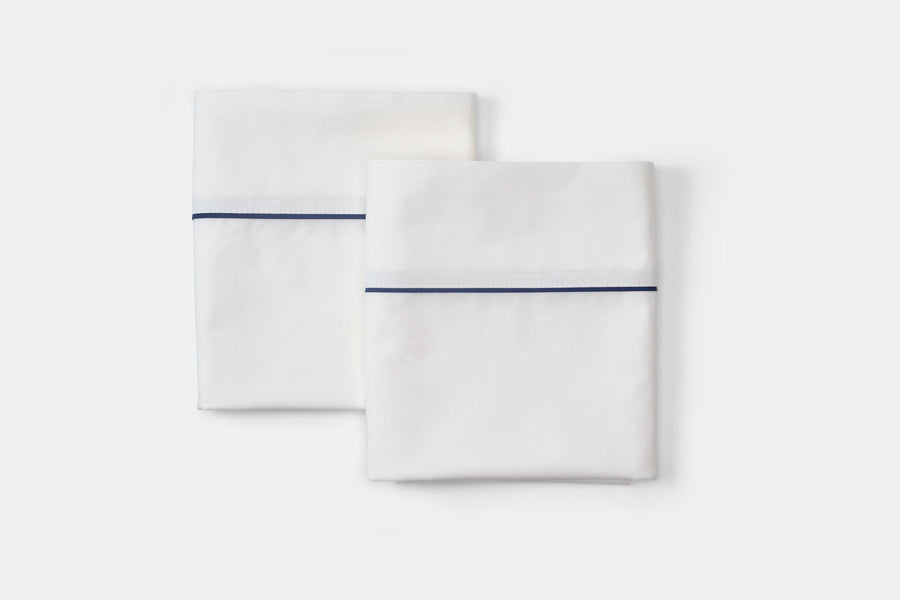 Cotton Bed Pillowcases with Classic Piping Design