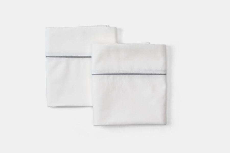 Cotton Bed Pillowcases with Classic Piping Design