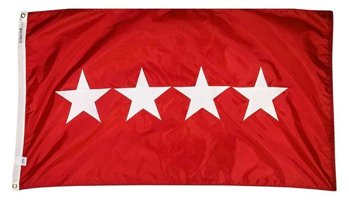Four-star U.S. Army General Officer flag with four white stars on a scarlet red field