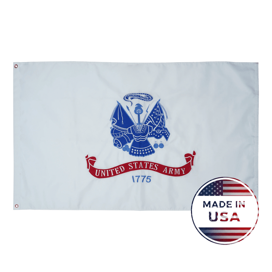 White U.S. Army flag shown flat