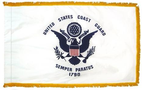 U.S. Coast Guard indoor parade flag made in USA with pole sleeve