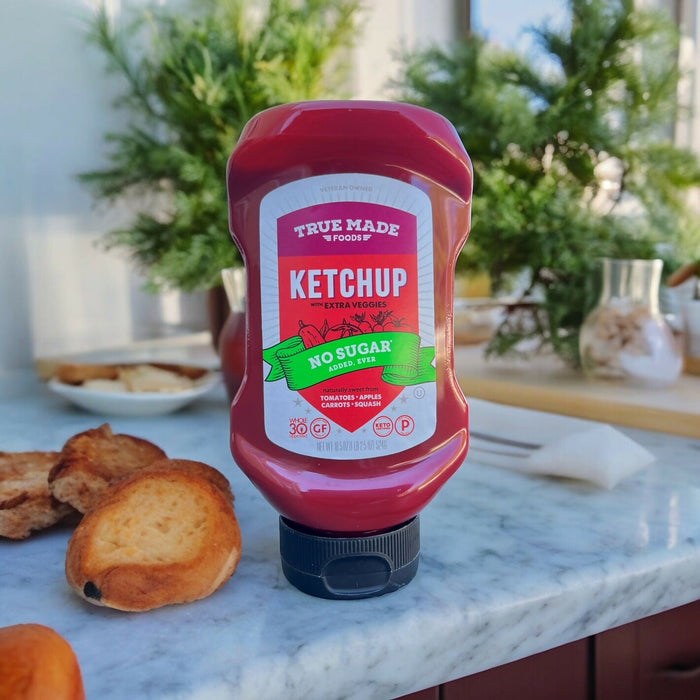 True Made No Added Sugar Ketchup, Squeeze Bottle - 6 bottles x 17oz case by Farm2Me