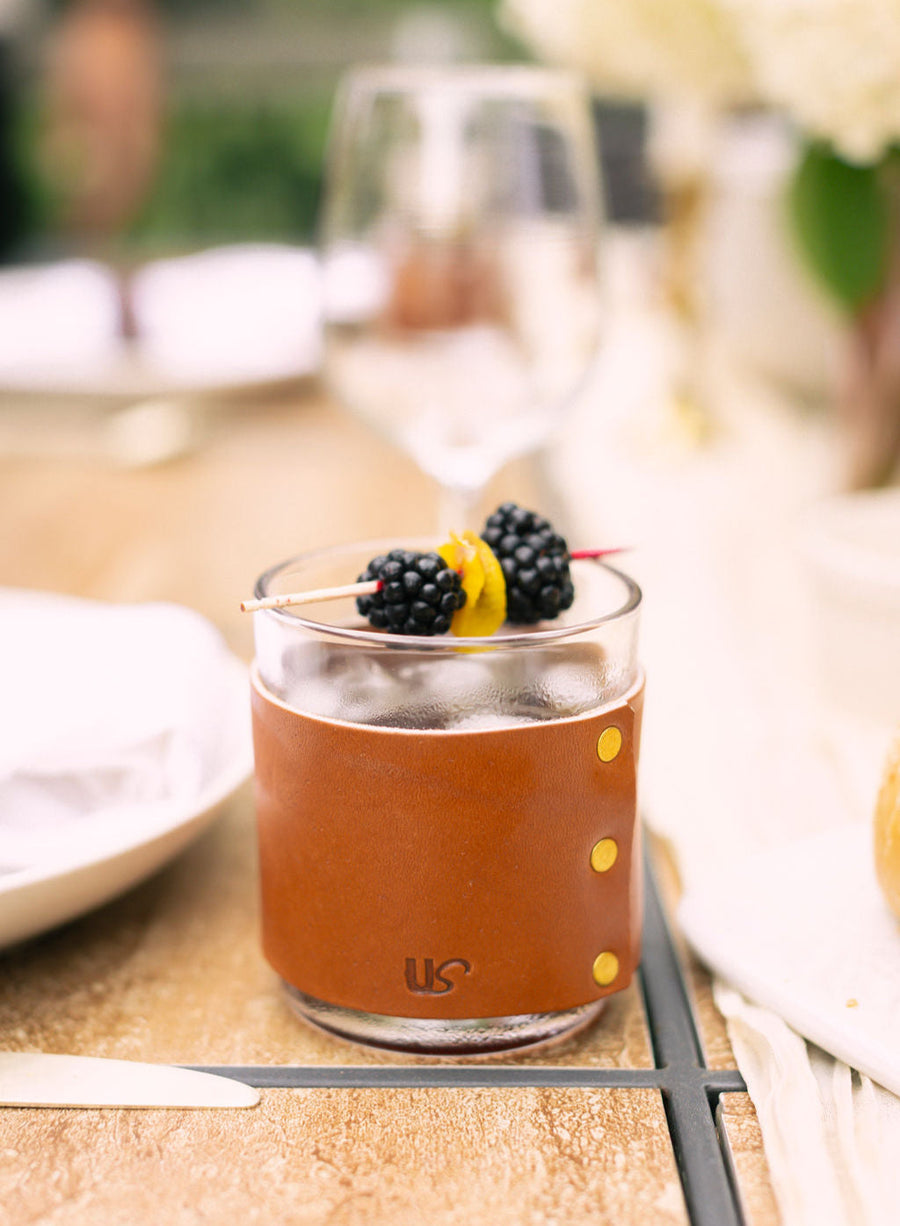 Leather Wrapped Whiskey Glass