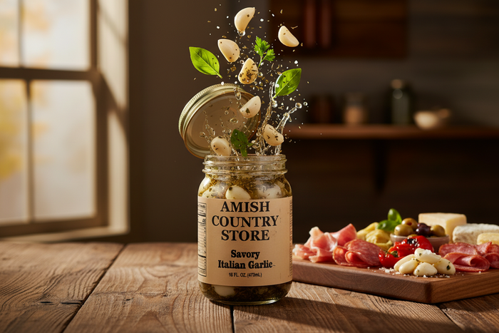 Savory Italian Garlic | Herb-Packed Pickled Garlic | 16 oz