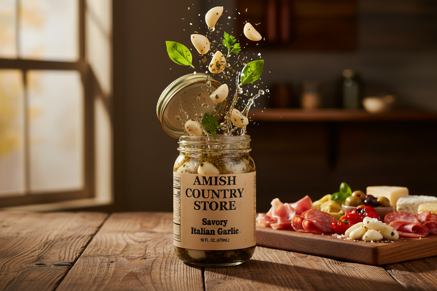 Savory Italian Garlic | Herb-Packed Pickled Garlic | 16 oz