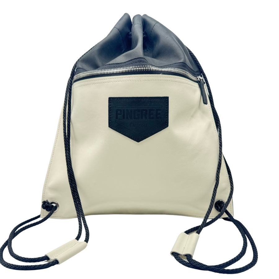 Detroit Drawstring Backpack in Leather ( Made to Order)