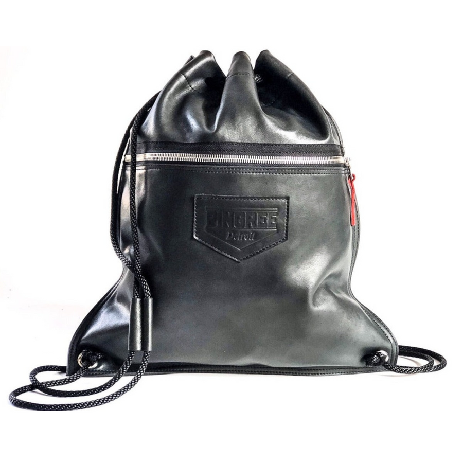 Detroit Drawstring Backpack in Leather ( Made to Order)
