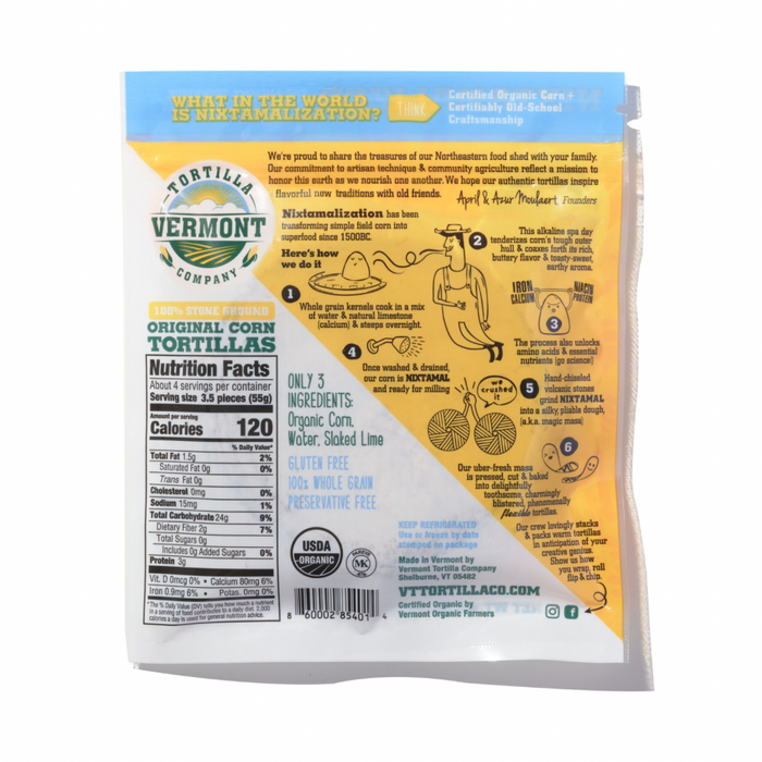 Vermont Tortilla Company 4" Organic Heirloom Corn Tortillas - 8 bags x 14 tortillas by Farm2Me