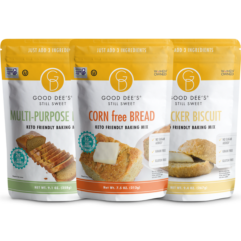Bread Bundle - Gluten Free, No Sugar Added - 1 Multi-Purpose Bread Mix, 1 Corn Free Bread Mix, 1 Cracker Biscuit Mix by Good Dee's