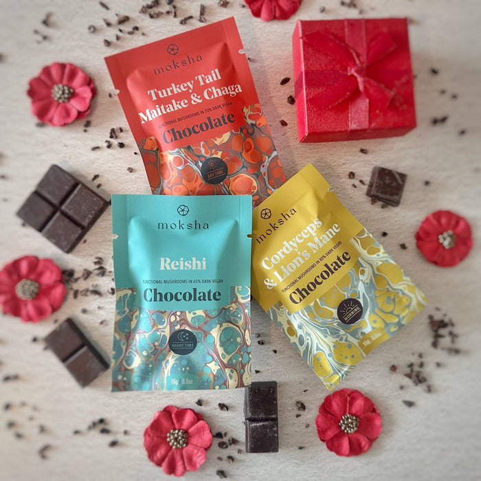 Mushroom Chocolate Tasting Sampler For Energy Immunity Rest