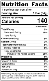 Vandal Milk Chocolate Caramel Marshmallow Bar — nutrition facts