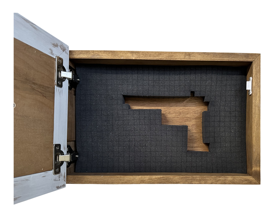 Decorative White Wolf Gun Cabinet Wall-Mounted & Lockable – Weapon Safe for Protective Gun Keeping & Household Defense Equipment