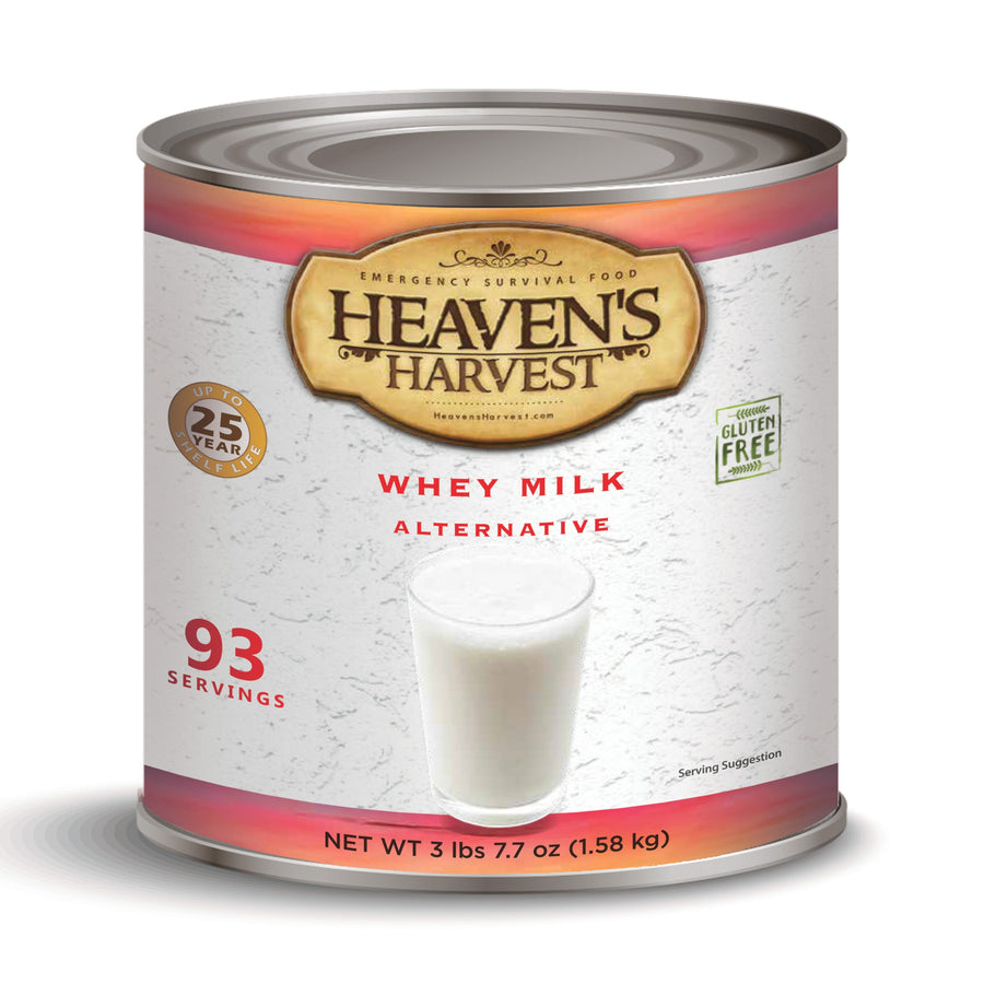 Heaven's Harvest whey milk alternative in a number 10 can