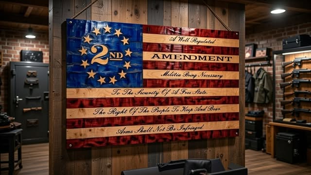 Wooden American Flag Custom, Handmade