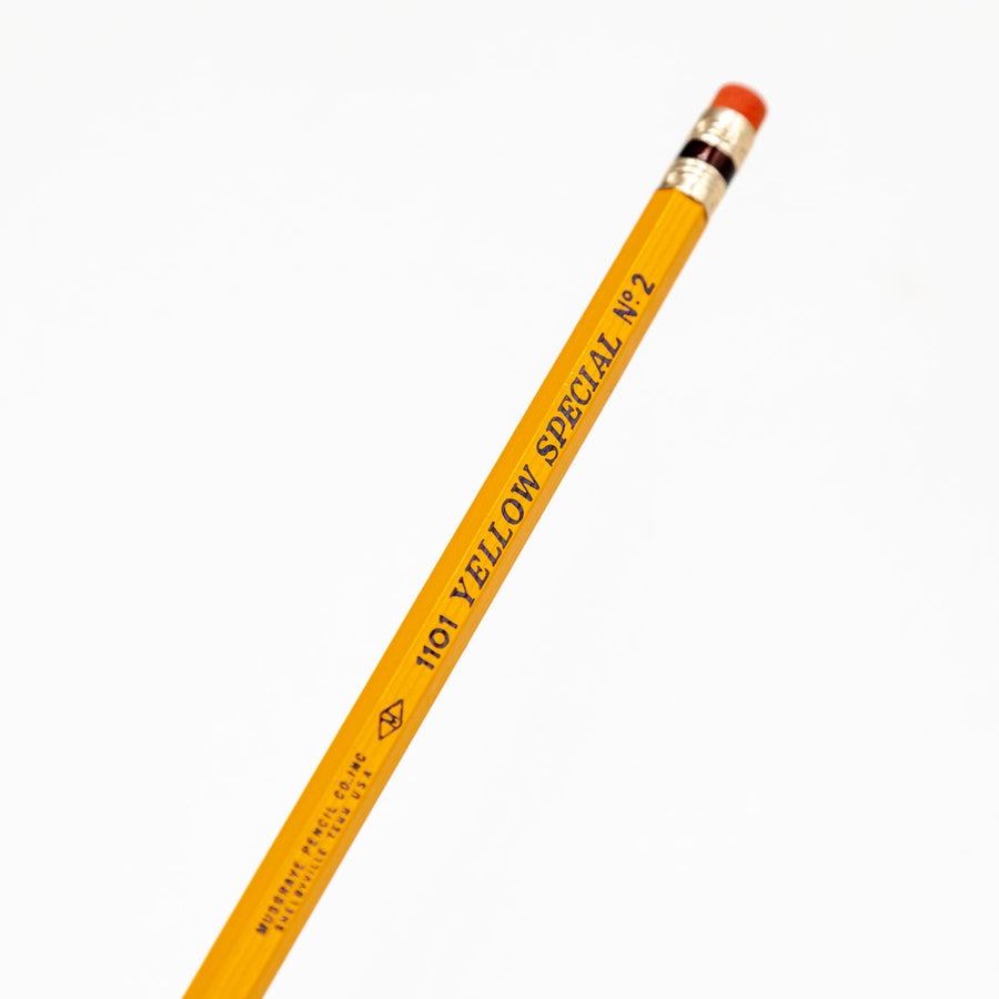 Yellow Special pencil barrel with 1101 model and No. 2 marking
