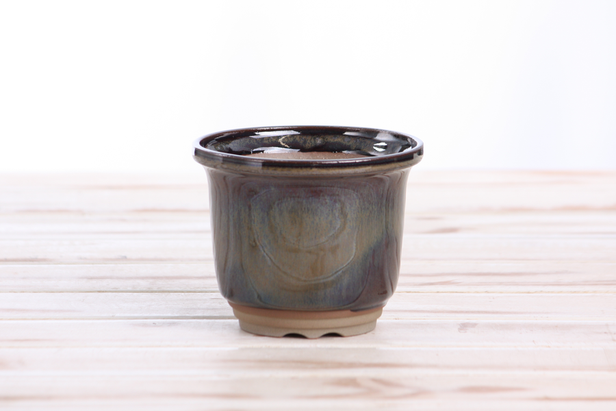 4-Inch Flute Bonsai Pot - Dark Honey